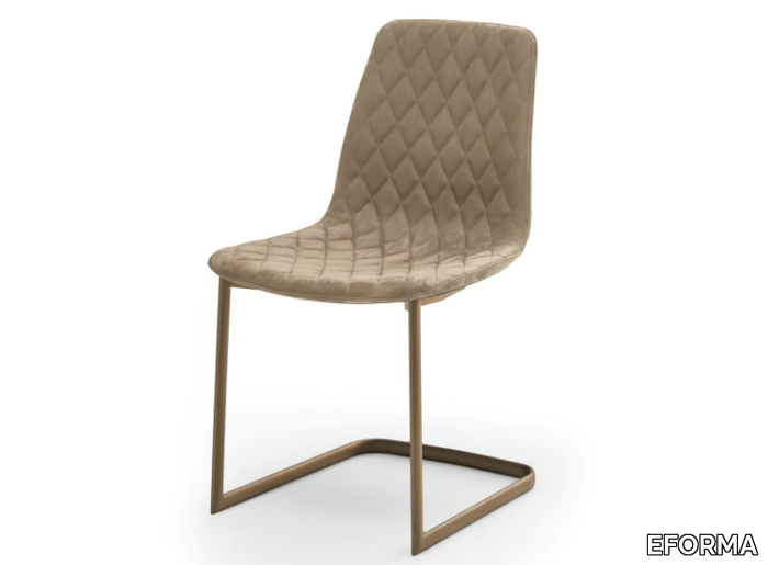 LENNY - Cantilever upholstered leather chair _ EFORMA