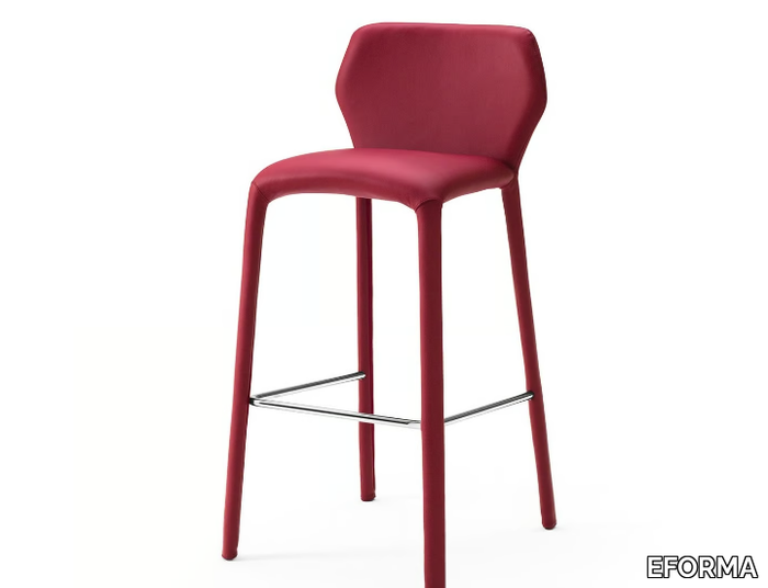 SHILA - High leather stool with footrest _ EFORMA