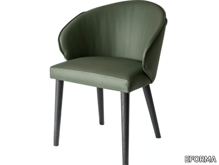 MANTA - Upholstered leather chair with armrests _ EFORMA