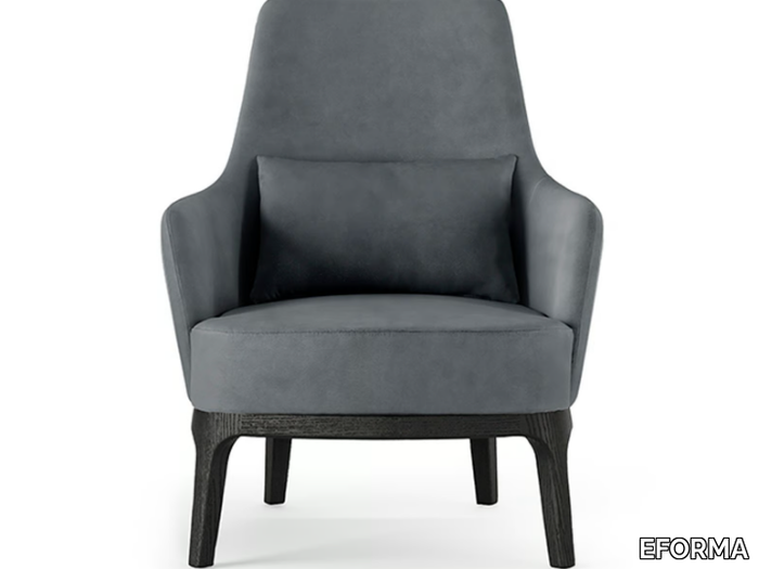 MAX LOUNGE - Leather armchair with armrests _ EFORMA