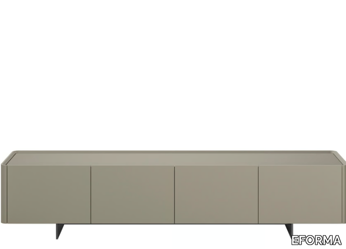 ALMA - Low leather TV cabinet with doors _ EFORMA