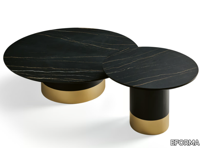 CILINDRO LOW - Round ceramic coffee table _ EFORMA