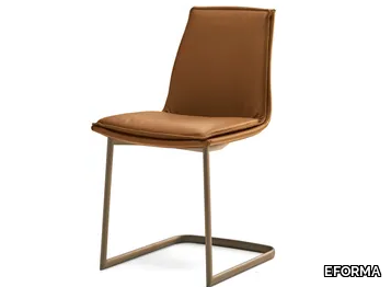 LARA - Cantilever upholstered leather chair _ EFORMA