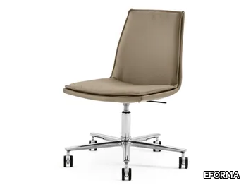 LARA 5 WAYS - Height-adjustable leather office chair with castors _ EFORMA