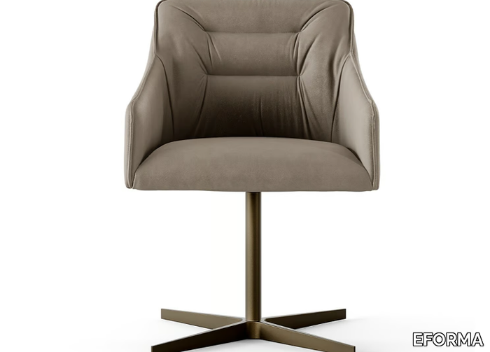 KIRA - Swivel with 4-spoke base leather chair _ EFORMA