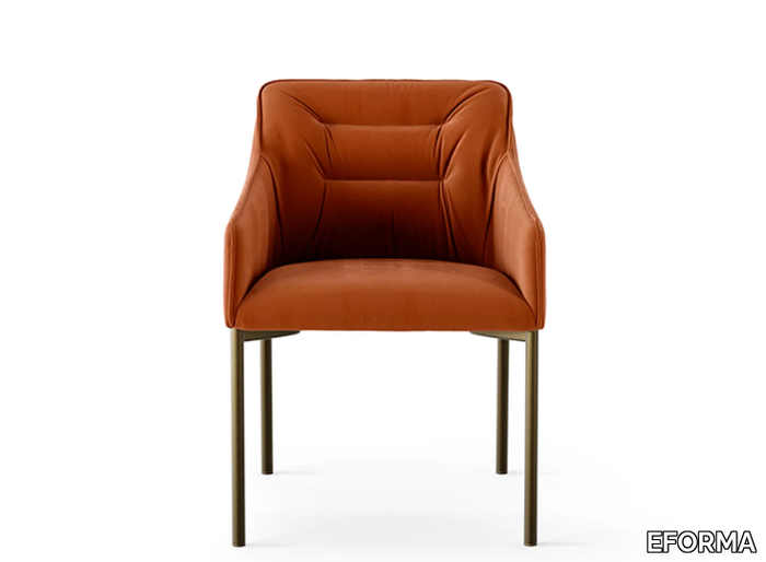 KIRA - Upholstered fabric chair with armrests _ EFORMA