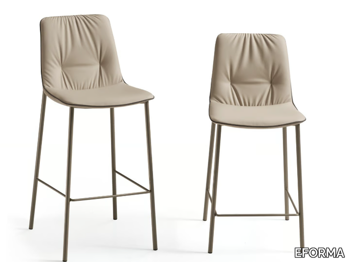 LISA - High leather stool with back _ EFORMA