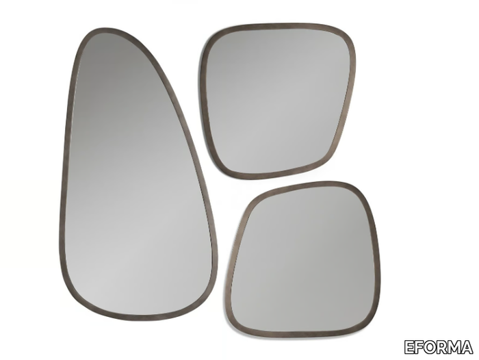 ROUNDED - Framed wall-mounted bronze mirror _ EFORMA