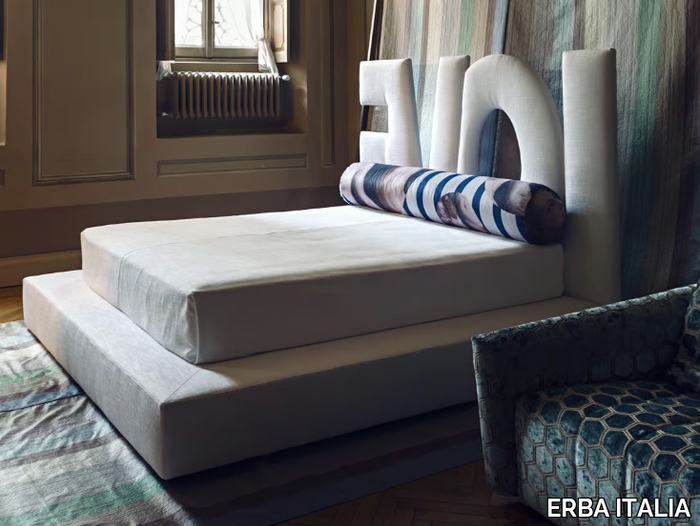 LOVE - Fabric double bed with upholstered headboard _ ERBA ITALIA