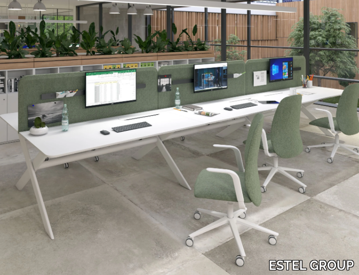 SANT'ANDREA - Sectional multiple office desk with sound absorbing screens _ ESTEL GROUP