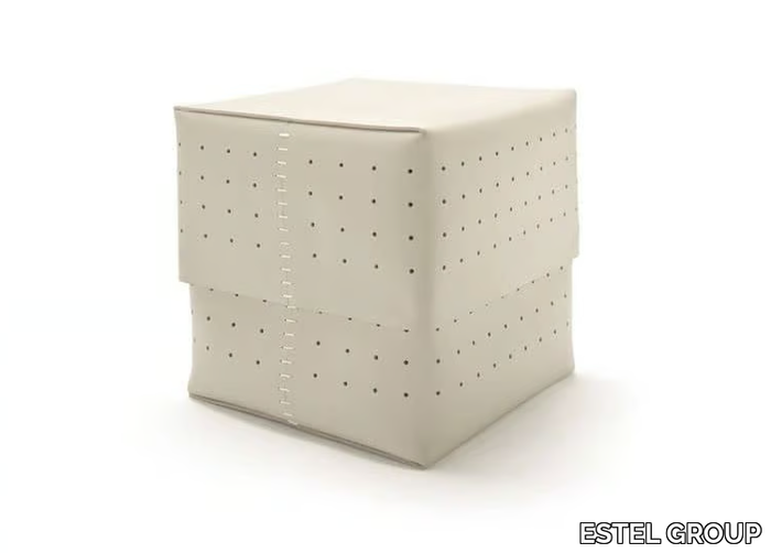 ESTESO - Storage tanned leather pouf _ ESTEL GROUP