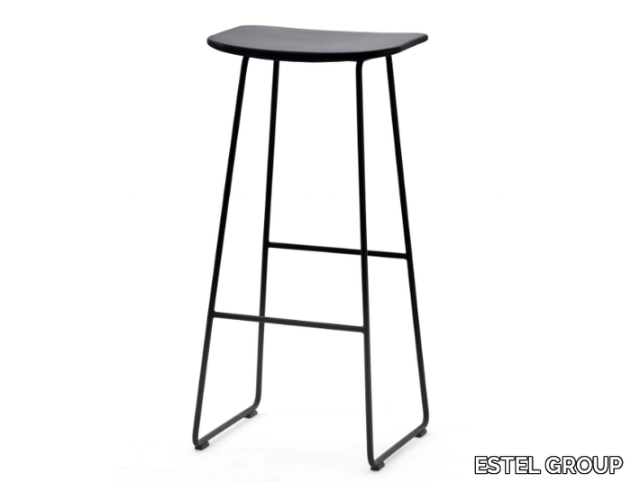 LIGHT - Sled base high metal stool with footrest _ ESTEL GROUP