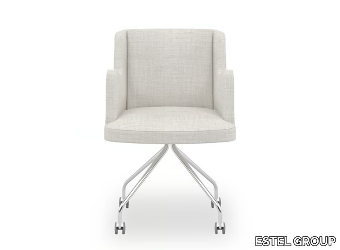 EMBRASSE ELLE - Contemporary style felt chair with 4-spoke base with armrests with castors _ ESTEL GROUP