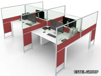 CARING MORE B - Glass and aluminium desktop partition _ ESTEL GROUP