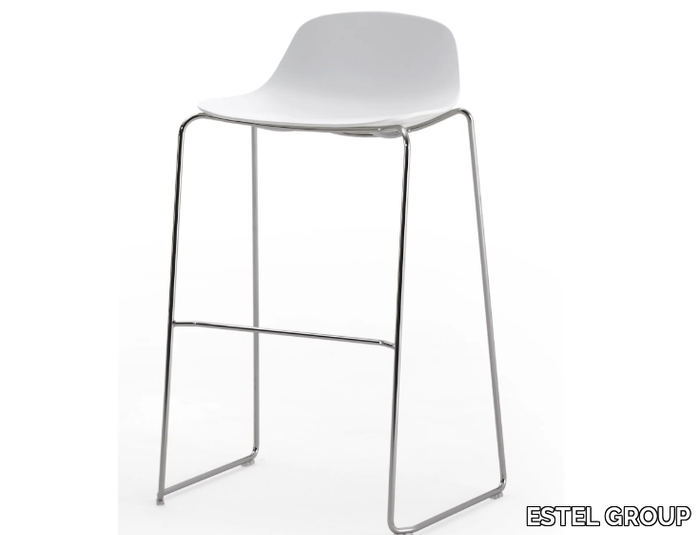 SHELL - Sled base high polypropylene stool with footrest _ ESTEL GROUP