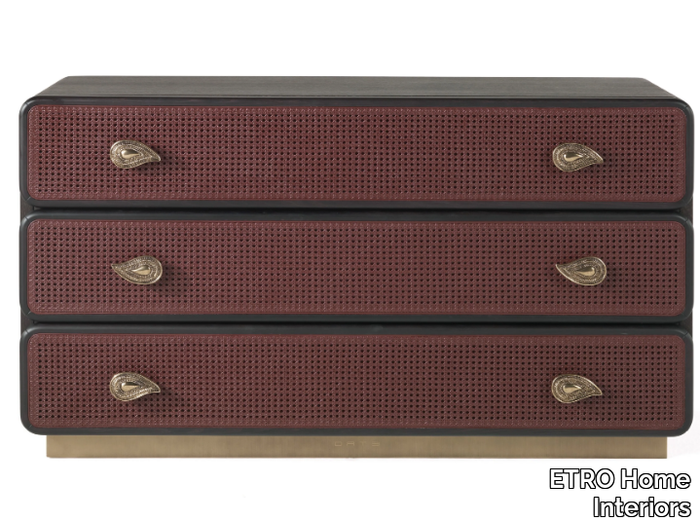 CARAL - Wooden and leather chest of drawers _ ETRO Home Interiors