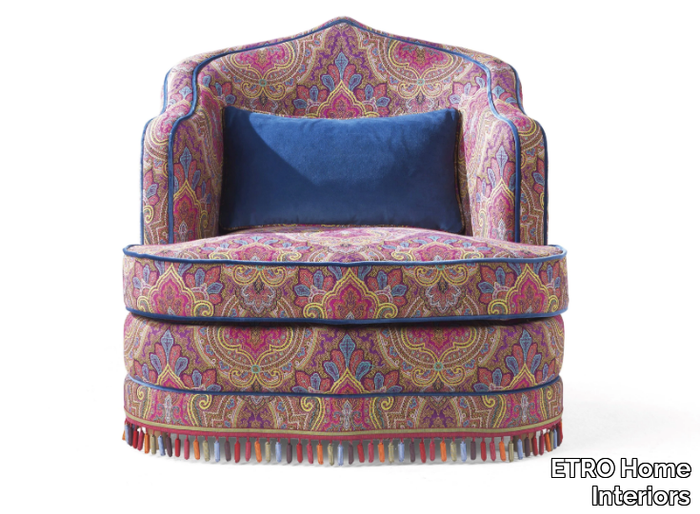 AMINA - Fabric armchair with armrests _ ETRO Home Interiors