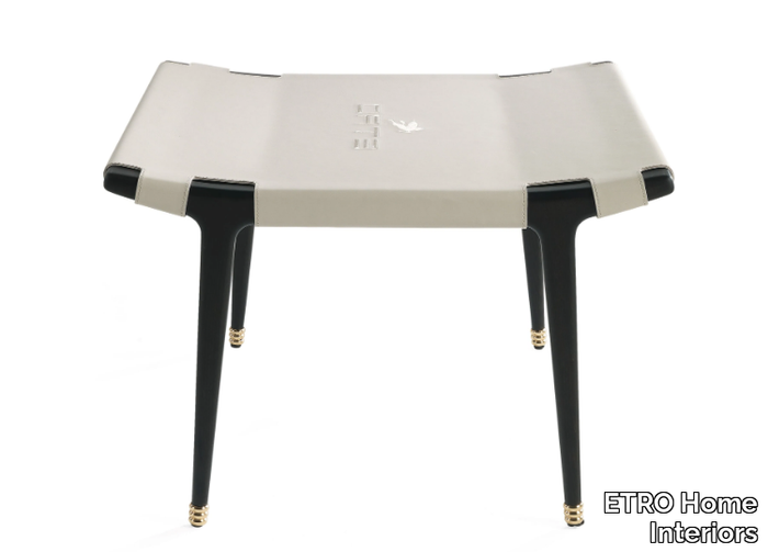 DINKA - Square tanned leather and wooden side table _ ETRO Home Interiors