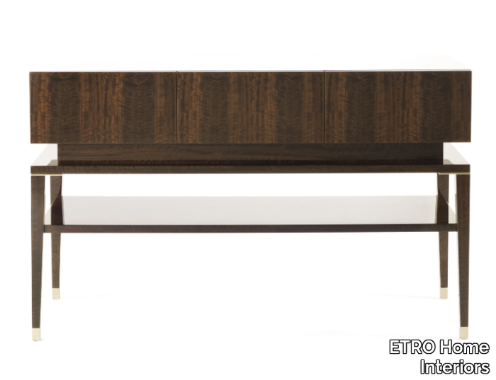 TIBESTI - Rectangular eucalyptus console table with shelving _ ETRO Home Interiors