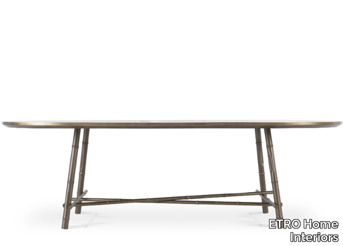 DALÌ - Oval Tobacco Brown marble living room table _ ETRO Home Interiors