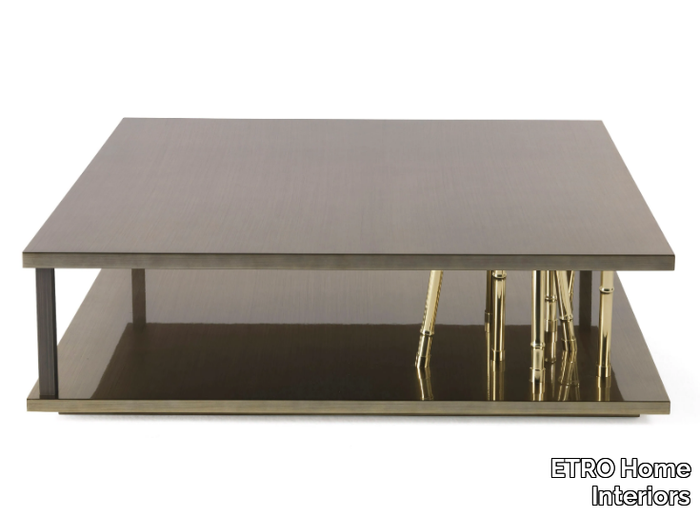 TAXILA - Low square wooden coffee table _ ETRO Home Interiors