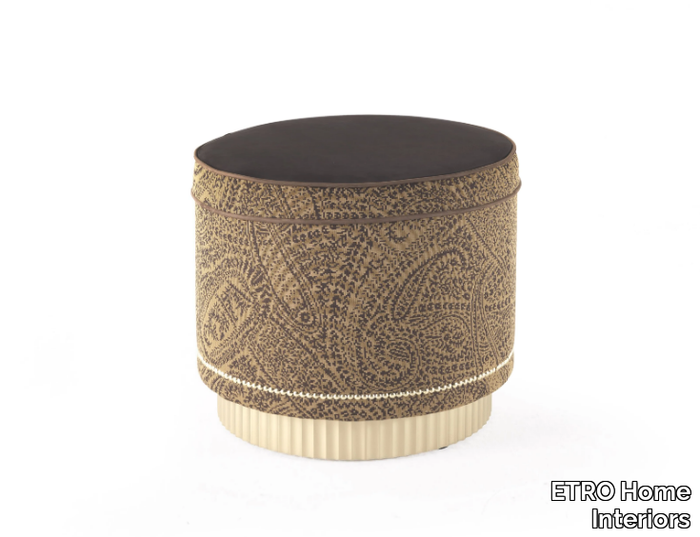 MERIAM - Upholstered round nabuk pouf _ ETRO Home Interiors