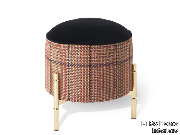 SAMARCANDA - Upholstered round velvet and fabric pouf _ ETRO Home Interiors