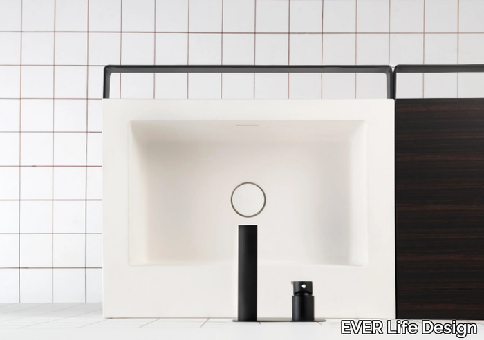 LINK - Single washbasin with towel rail _ EVER Life Design