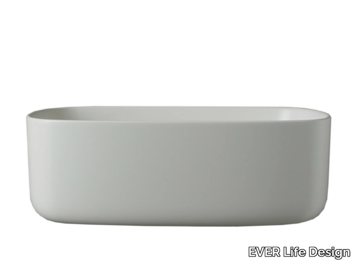 BOUNCE - Wall-mounted oval polyurethane washbasin _ EVER Life Design