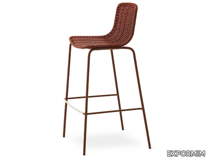 LAPALA - High stackable rope stool with footrest _ EXPORMIM