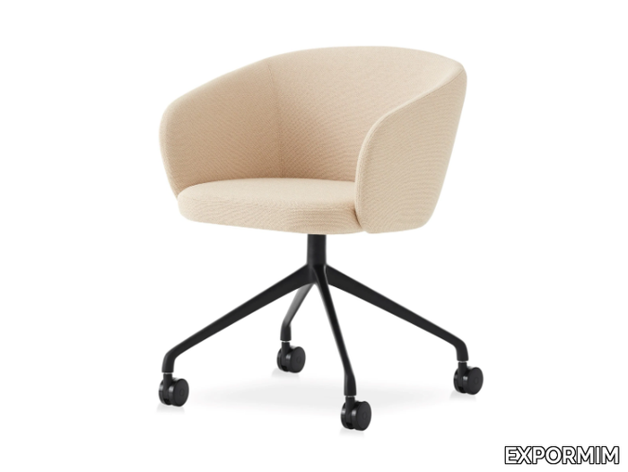 HUMA - With 4-spoke base fabric chair with castors _ EXPORMIM