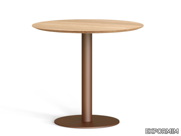 FLAMINGO - Round aluminium and wood table _ EXPORMIM