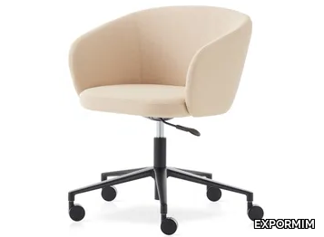 HUMA - Swivel fabric chair with 5-spoke base with castors _ EXPORMIM