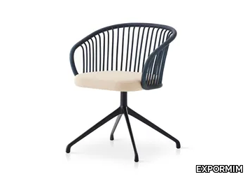 HUMA - Swivel rattan chair with integrated cushion _ EXPORMIM