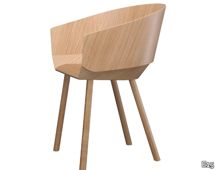 HOUDINI - Wooden chair with armrests _ E15