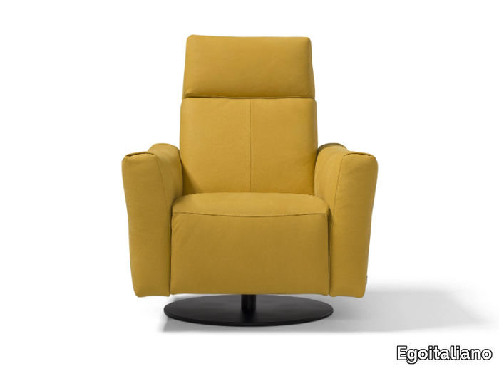BLUES - Swivel recliner leather armchair _ Egoitaliano