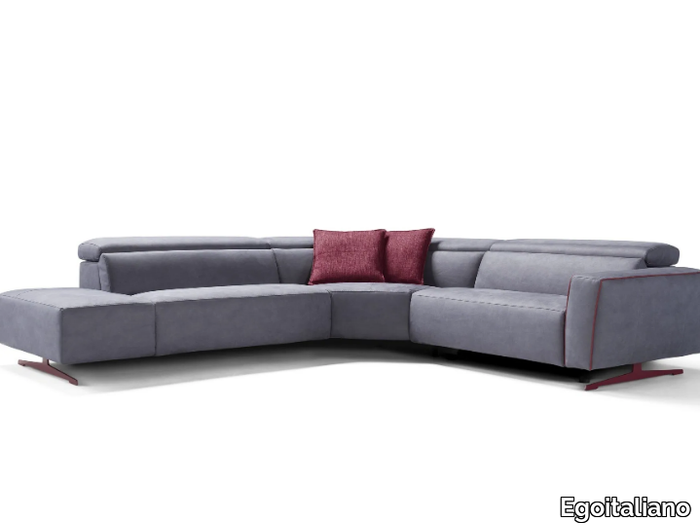 STEFANIE - Corner recliner fabric sofa with electric motion _ Egoitaliano