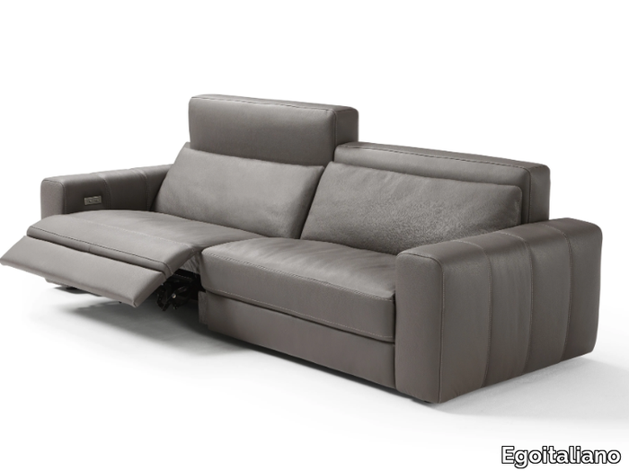 DARLENE - Relaxing leather sofa with electric motion _ Egoitaliano