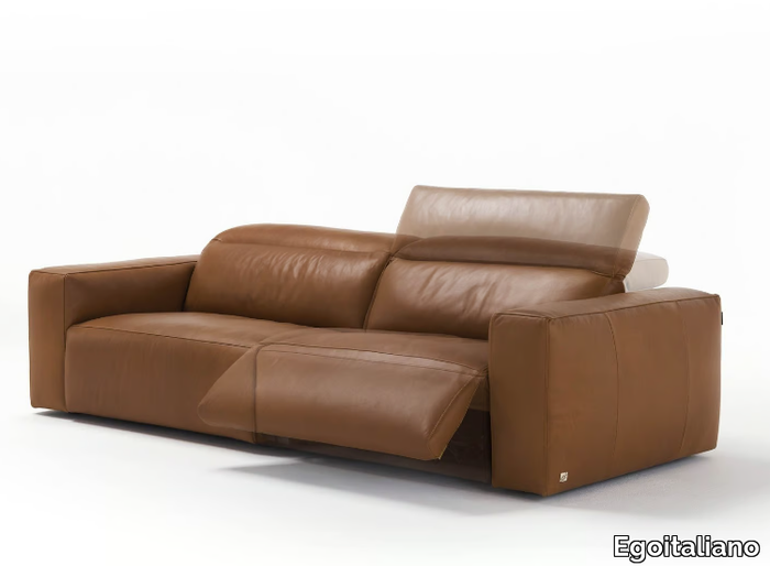 BEVERLY - 3 seater leather sofa with headrest _ Egoitaliano