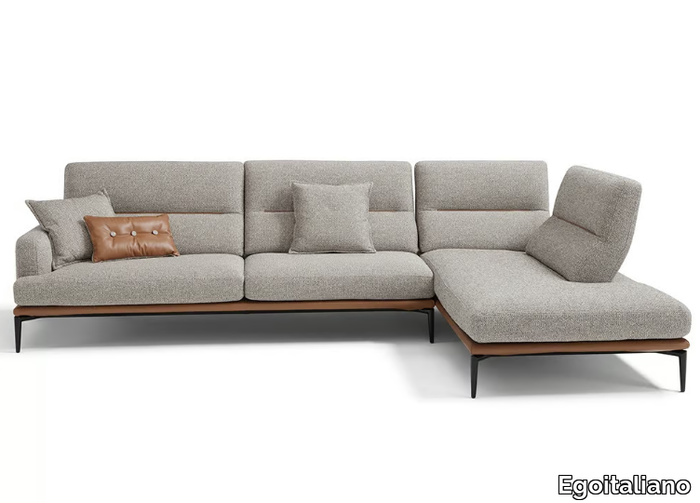 FENG - 3 seater fabric sofa with chaise longue _ Egoitaliano