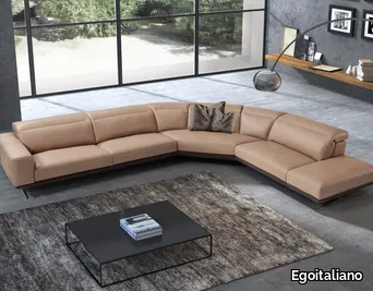 GLORIA - Corner leather sofa _ Egoitaliano