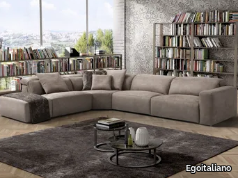 BEVERLY - Corner microfiber sofa with electric motion _ Egoitaliano