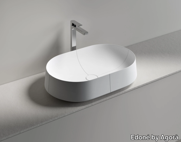 OLIMPIA 65 - Oval countertop washbasin _ Edoné by Agorà