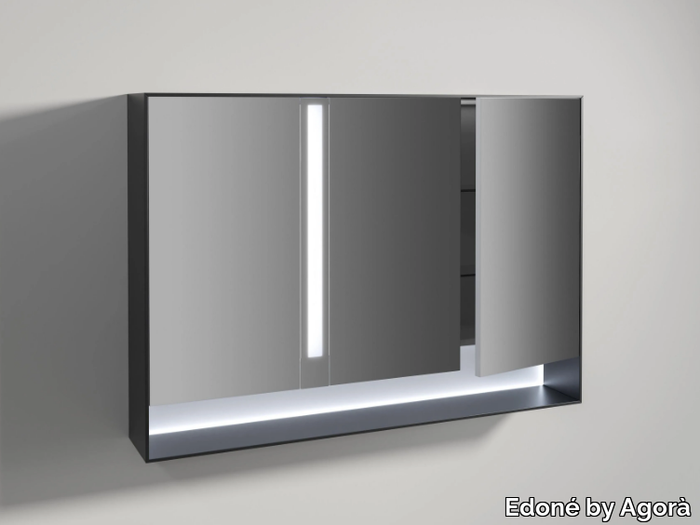 MIRROR WITH HINGED DOOR CONTAINER - Rectangular mirror with cabinet _ Edoné by Agorà