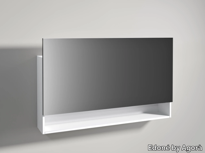 MIRROR WITH SLIDING DOOR CONTAINER - Rectangular mirror with cabinet _ Edoné by Agorà