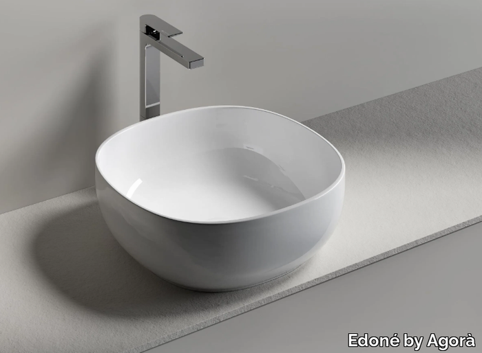 NORMA 42 - Countertop square washbasin _ Edoné by Agorà