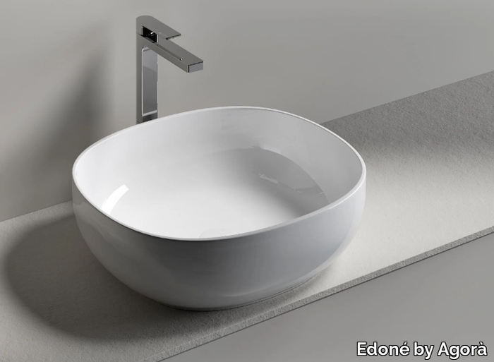 NORMA 50 - Rectangular countertop washbasin _ Edoné by Agorà