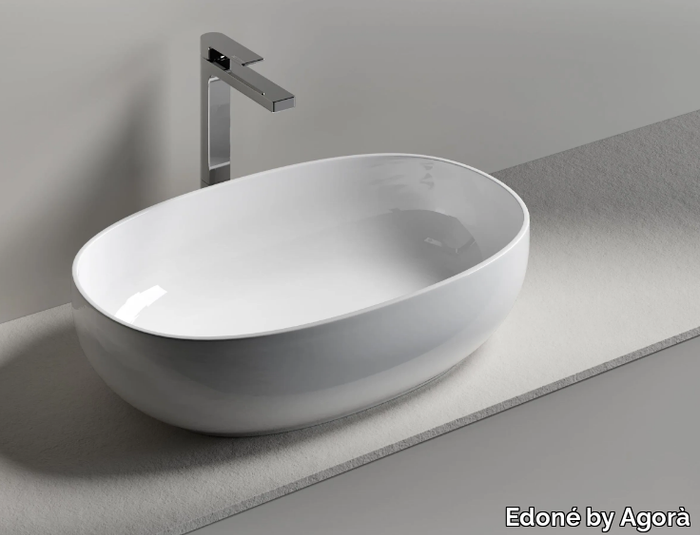 NORMA 60 - Rectangular countertop washbasin _ Edoné by Agorà