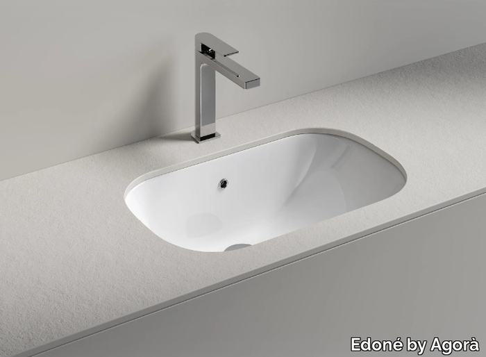 NETTUNO 60 - Rectangular undermount washbasin _ Edoné by Agorà