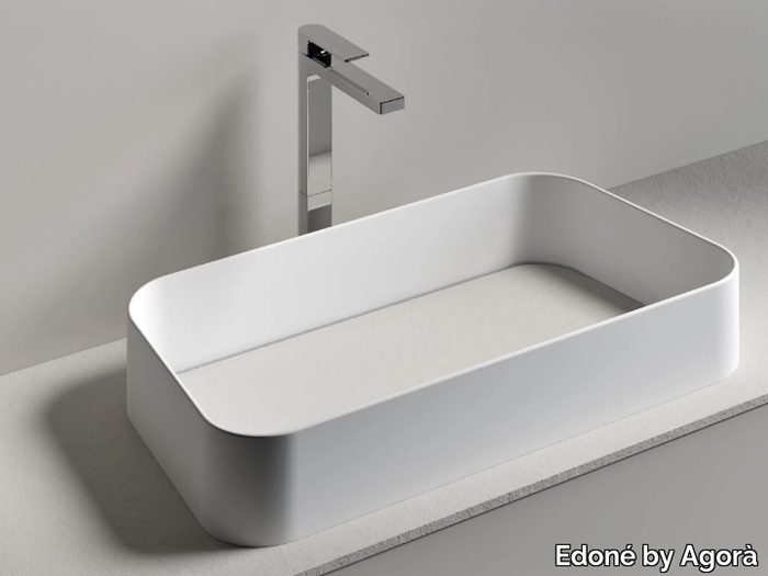 SCUDO - Rectangular countertop washbasin _ Edoné by Agorà